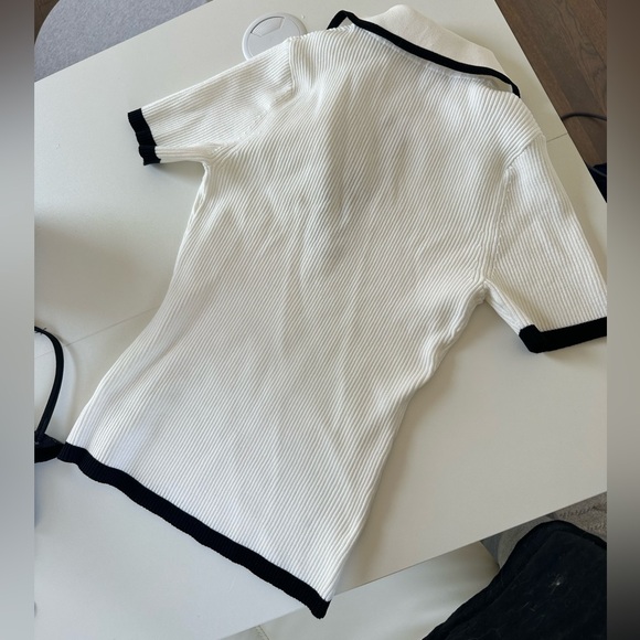 Commense Black and White Polo with Gold Buttons Brand New Size:XS - Picture 5 of 6
